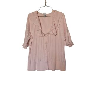 Nygard Pink Blouse With Ruffles XL
